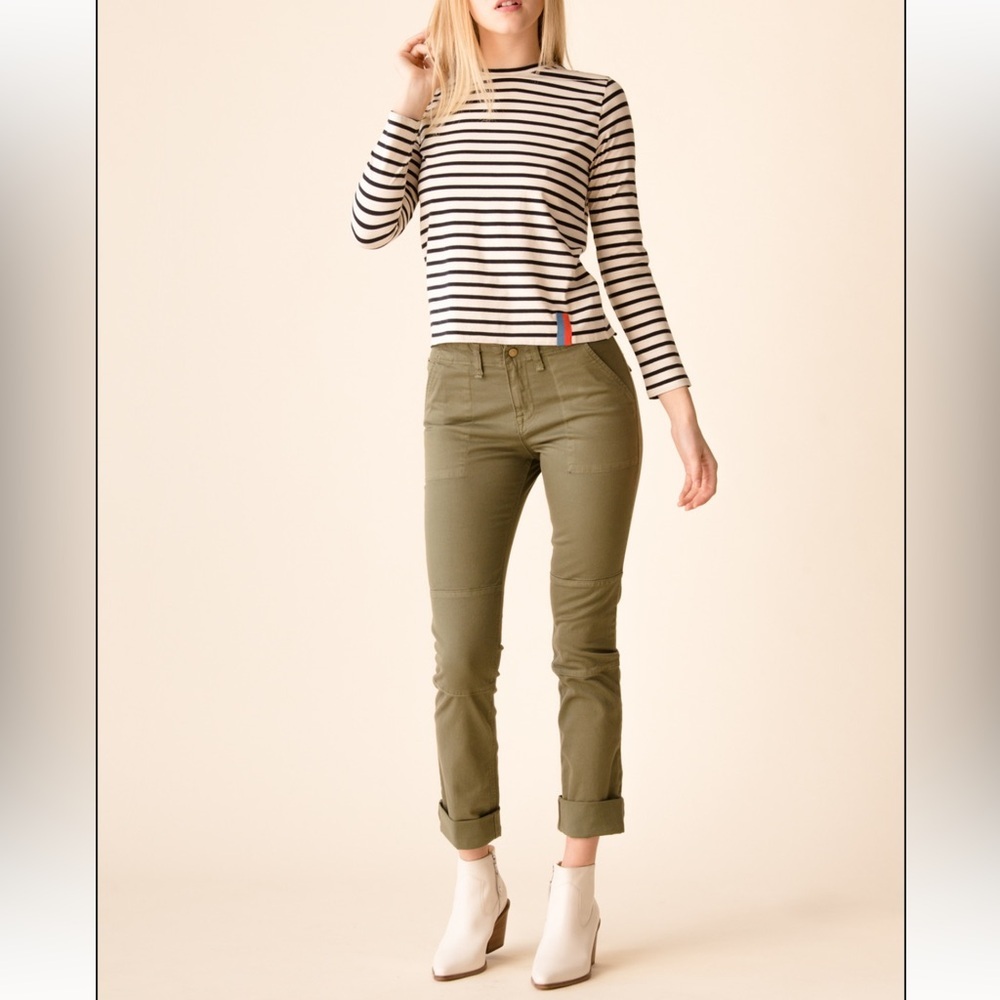 Veronica Beard Adrina Skinny Utility Ankle Jeans w/ Waist Tabs Olive Green 25 - Picture 4 of 13